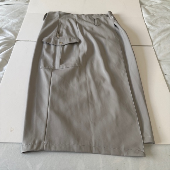 ASOS Dresses & Skirts - ASOS Utility Wrap Midi Skirt Pencil Asymmetrical Gray NWT Size 8